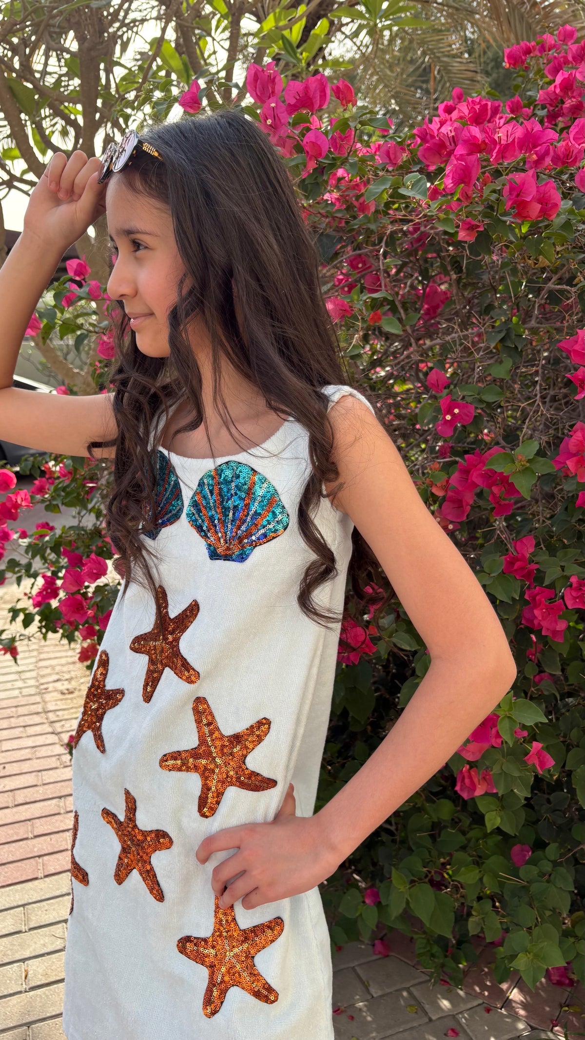 Blue shells towel cover up