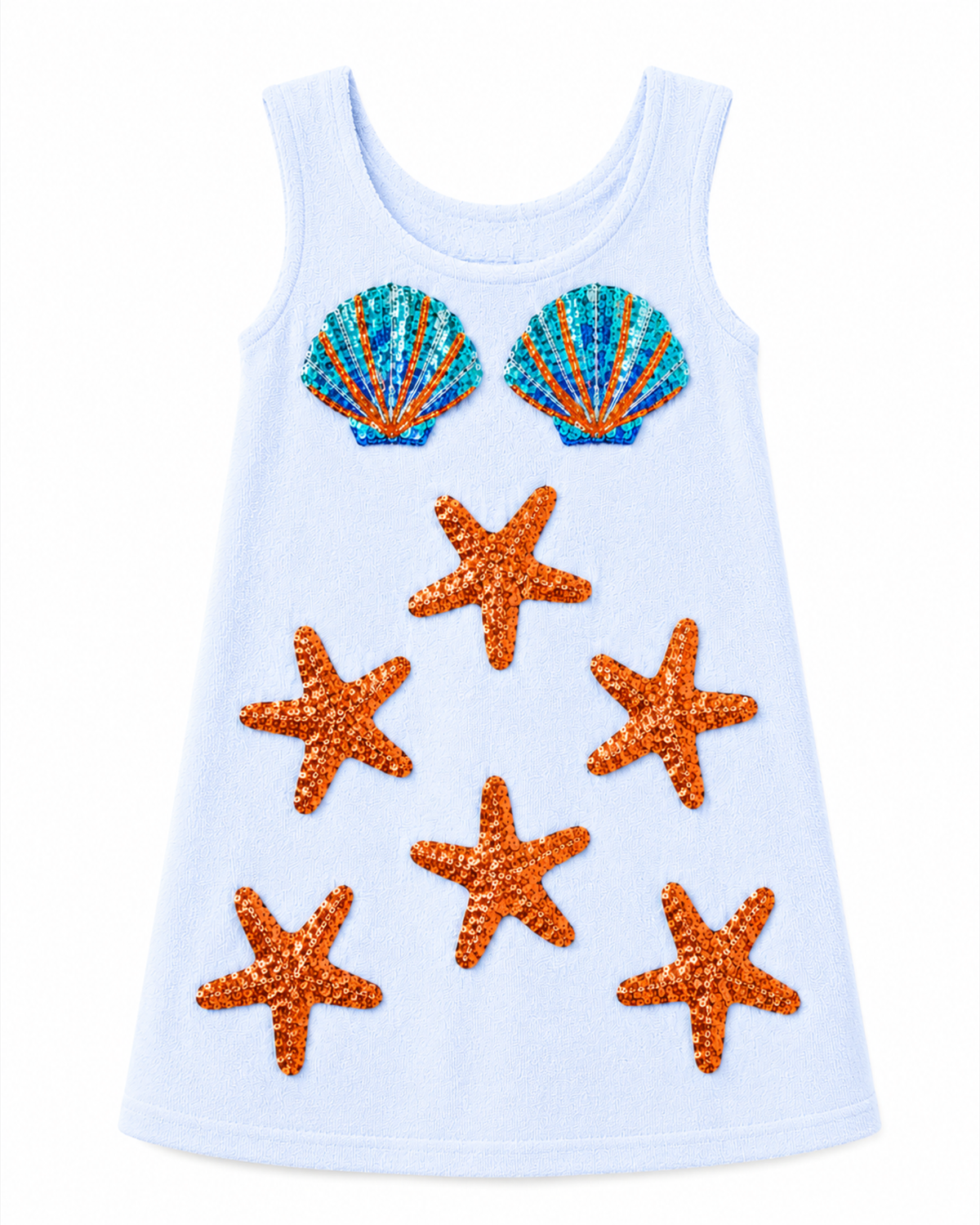 Blue shells towel cover up
