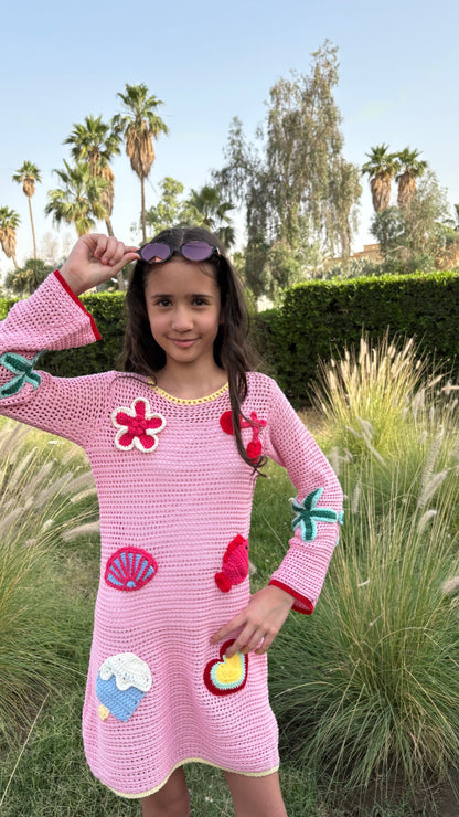Pink knit cover up