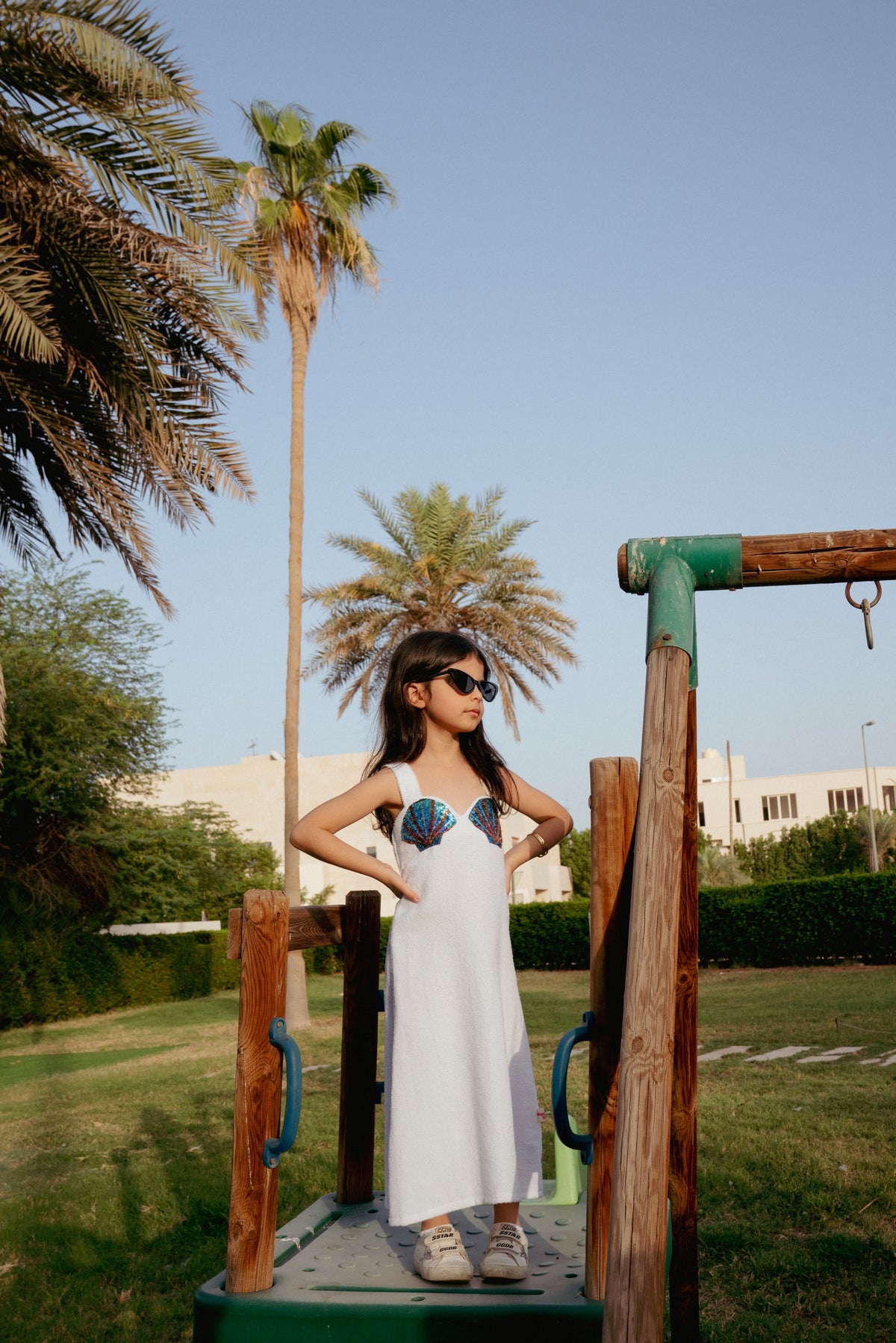 White shells towel cover up