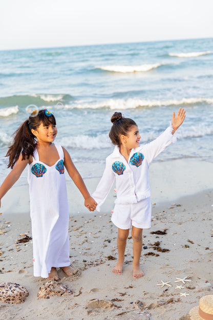 White shells towel cover up