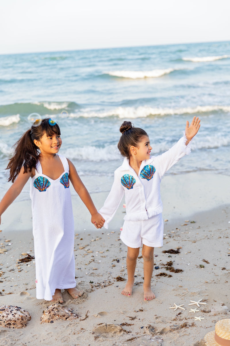 White shells towel cover up