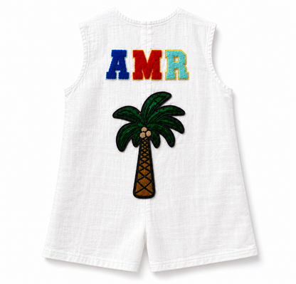 Customized linen romper short