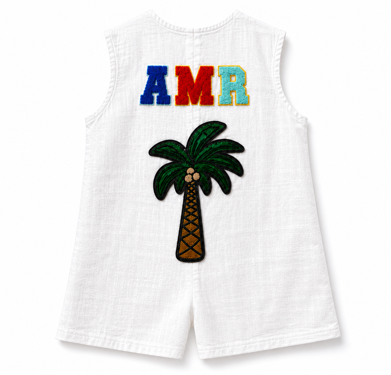 Customized linen romper short