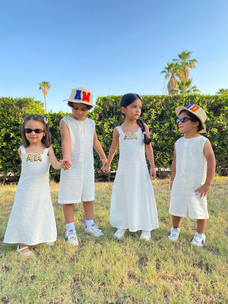 Customized linen romper short
