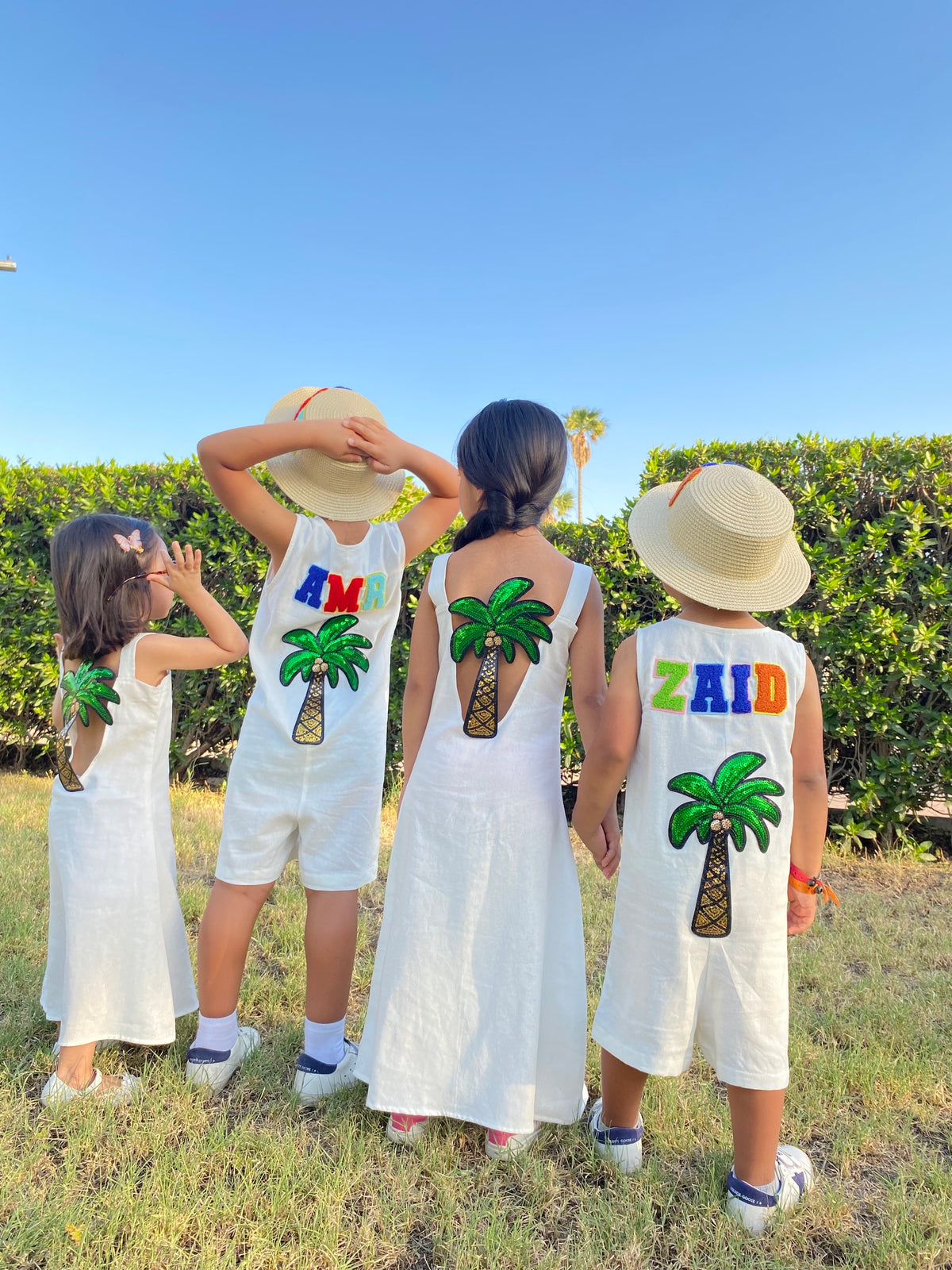 Customized linen romper short