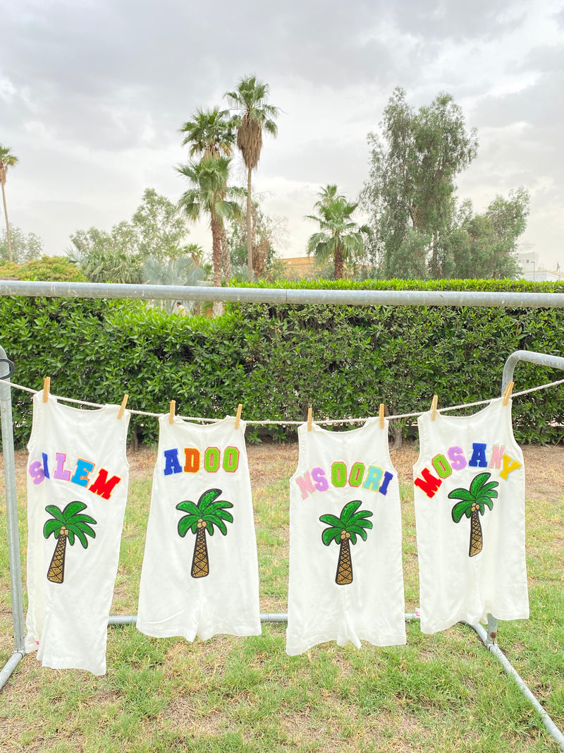Customized linen romper short