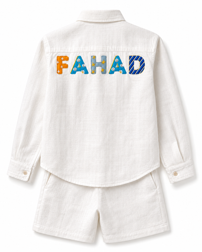 Customized boys linen set