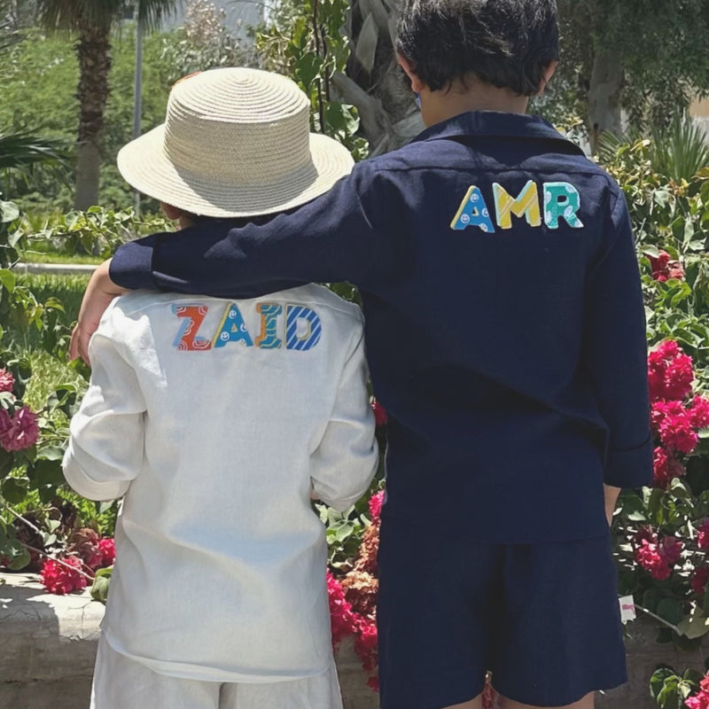Customized boys linen set