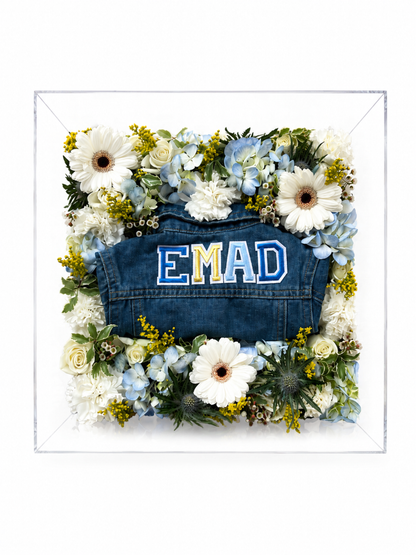 Customized Denim Jacket Gift Box (with Fresh Flowers)