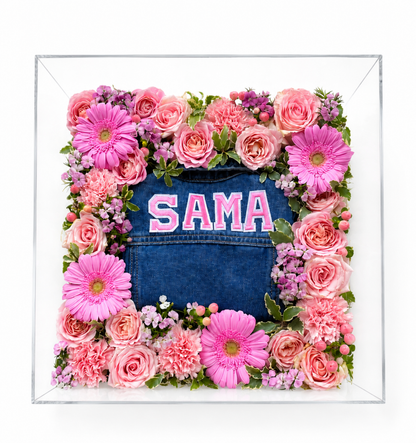Customized Denim Jacket Gift Box (with Fresh Flowers)