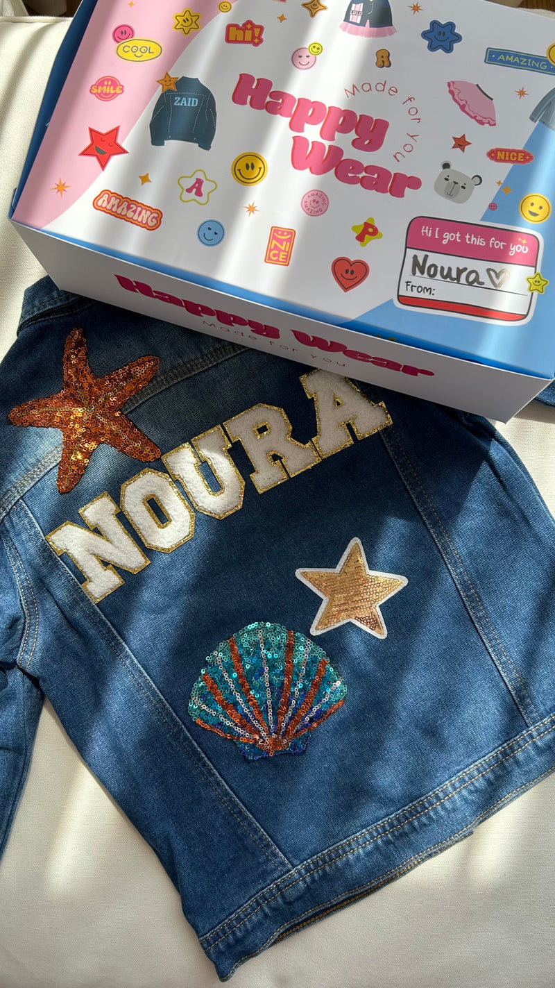 Customized Denim Jacket – Girls (Blue)