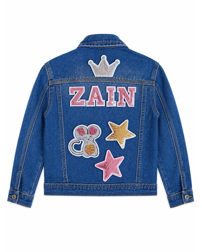 Customized Denim Jacket – Girls (Blue)