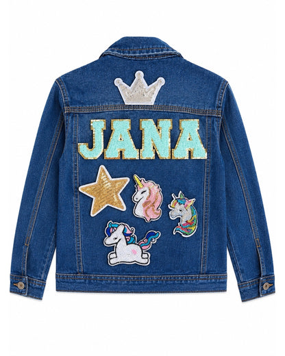 Customized Denim Jacket – Girls (Blue)