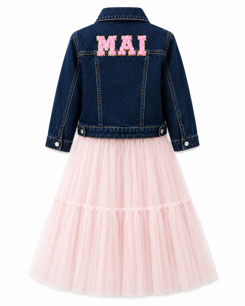 Customized Denim Jacket – Girls (with Tulle)