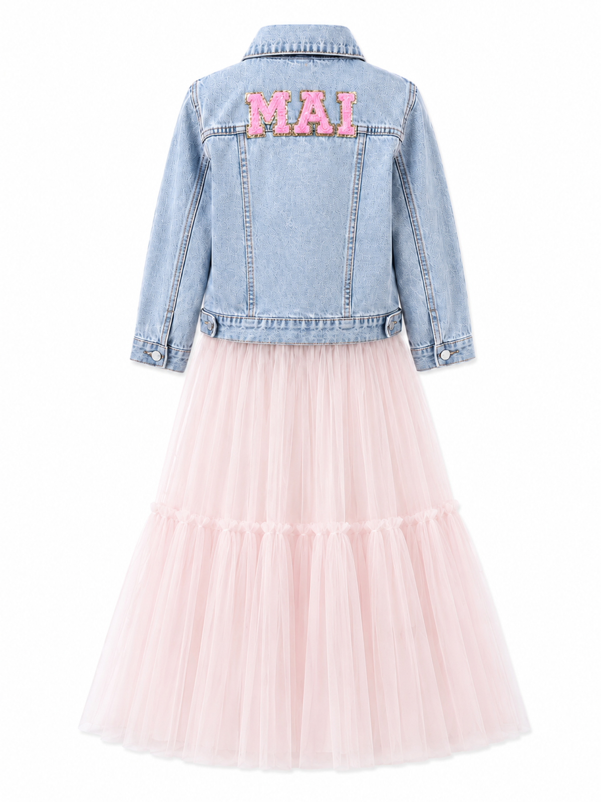 Customized Denim Jacket – Girls (with Tulle)
