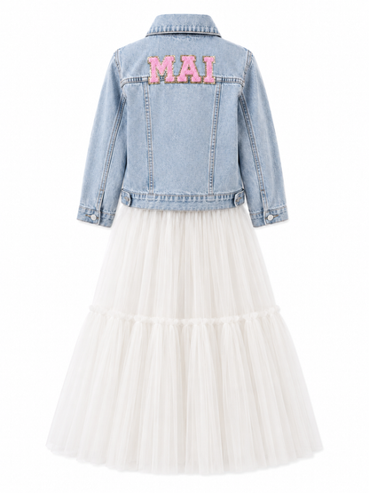 Customized Denim Jacket – Girls (with Tulle)