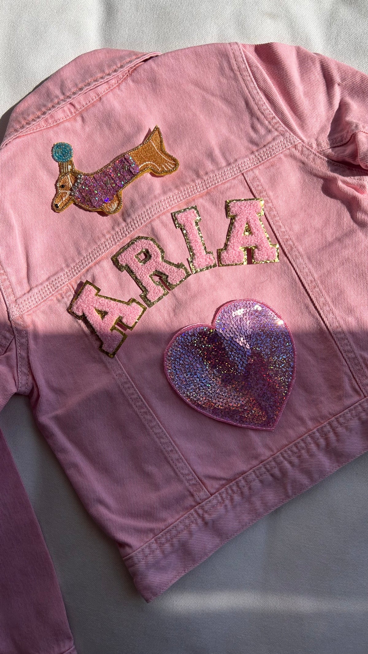 Pink Customized denim jacket