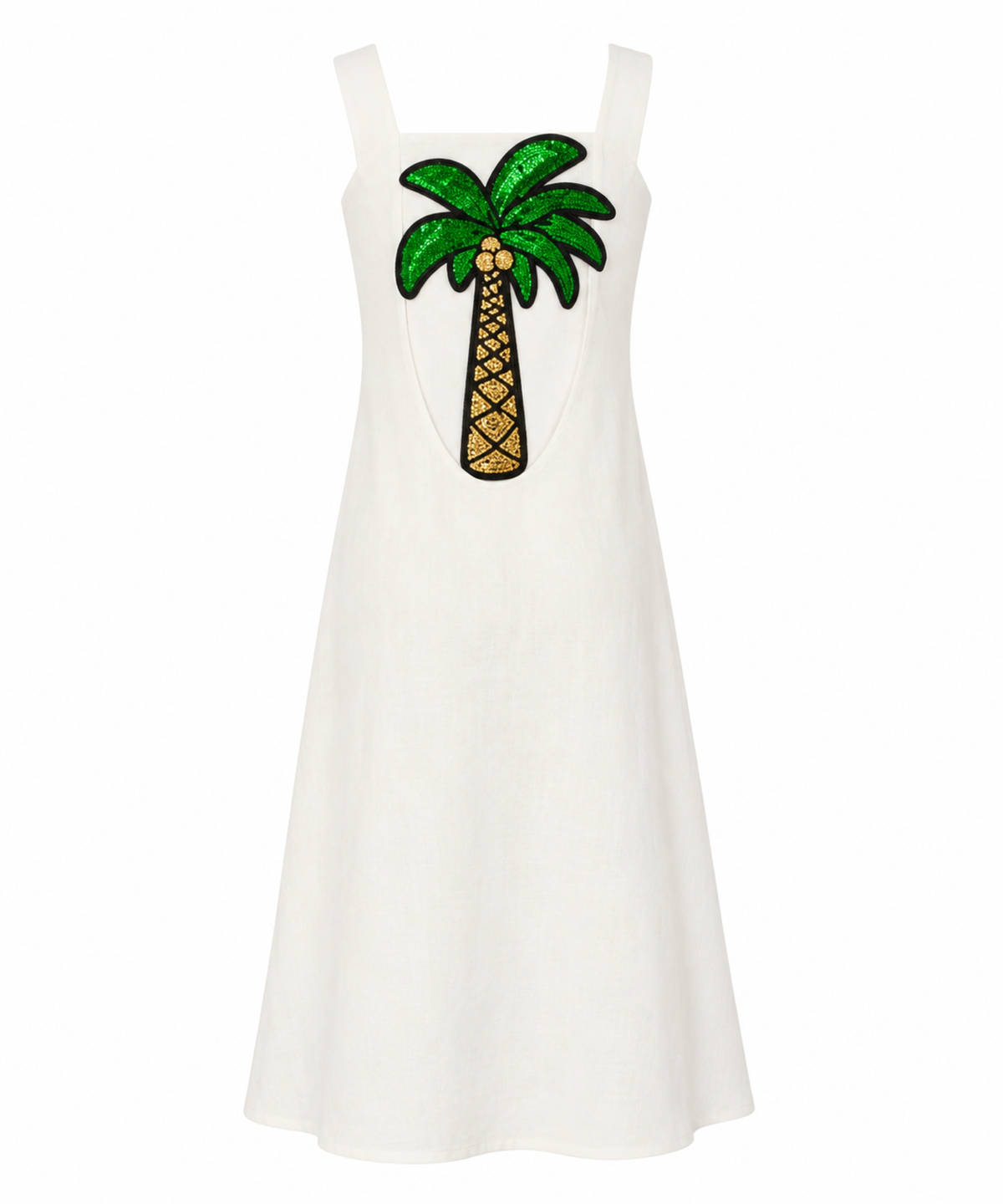 Girls palm linen dress