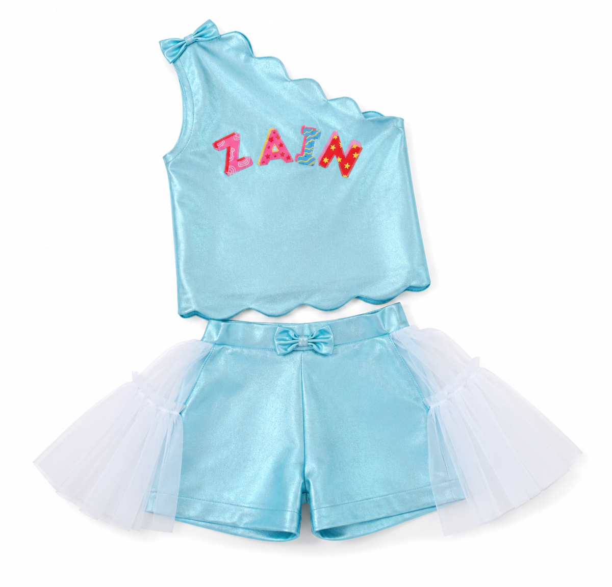 Metallic Denim Set – Blue