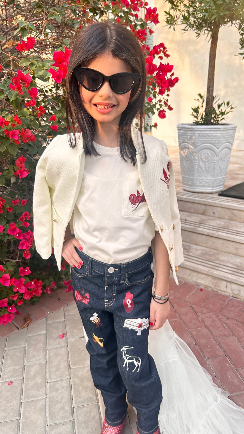 Qatar off white blazer