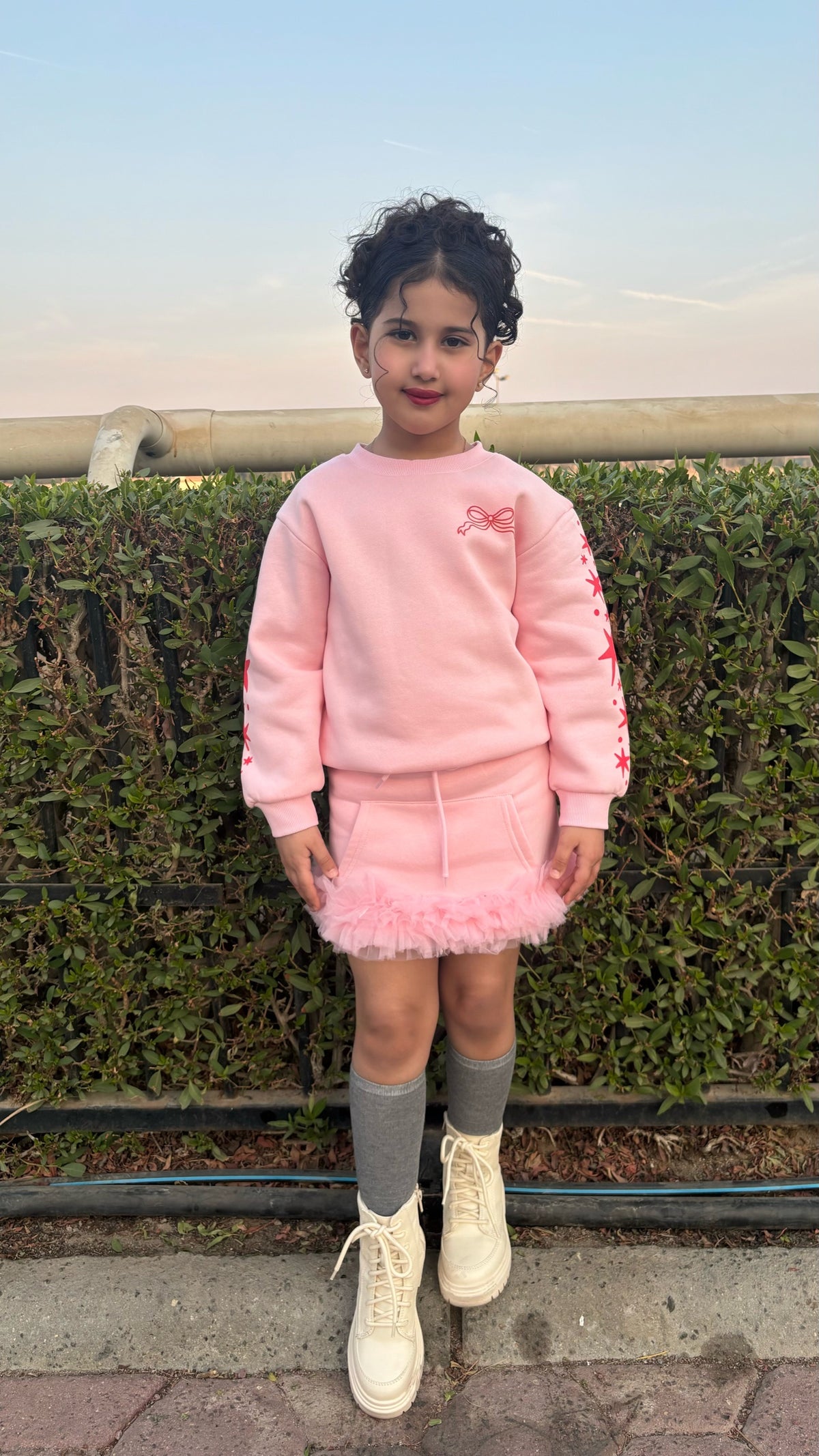 Pink winter fleece set